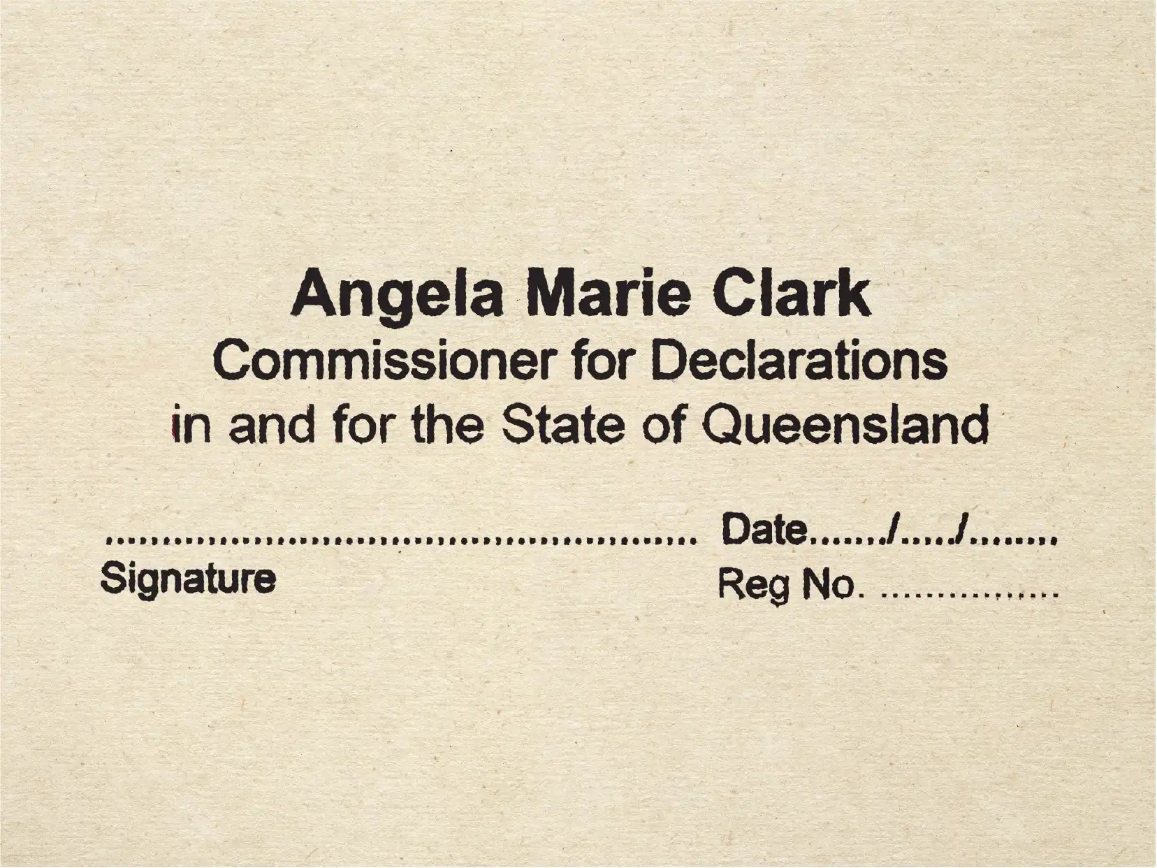 personalised Queensland Commissioner For Declarations stamps online