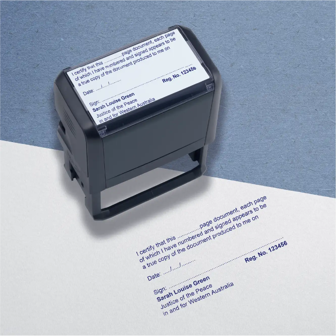 Self inking JP stamp WA for Certifying Multi-page documents 