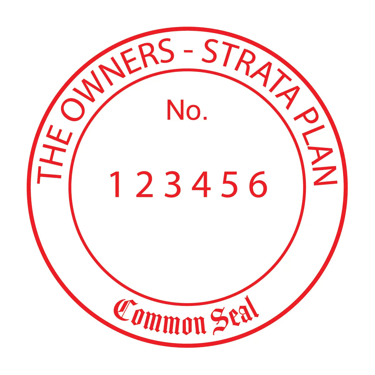 Custom Strata Common seal Stamp Red ink 