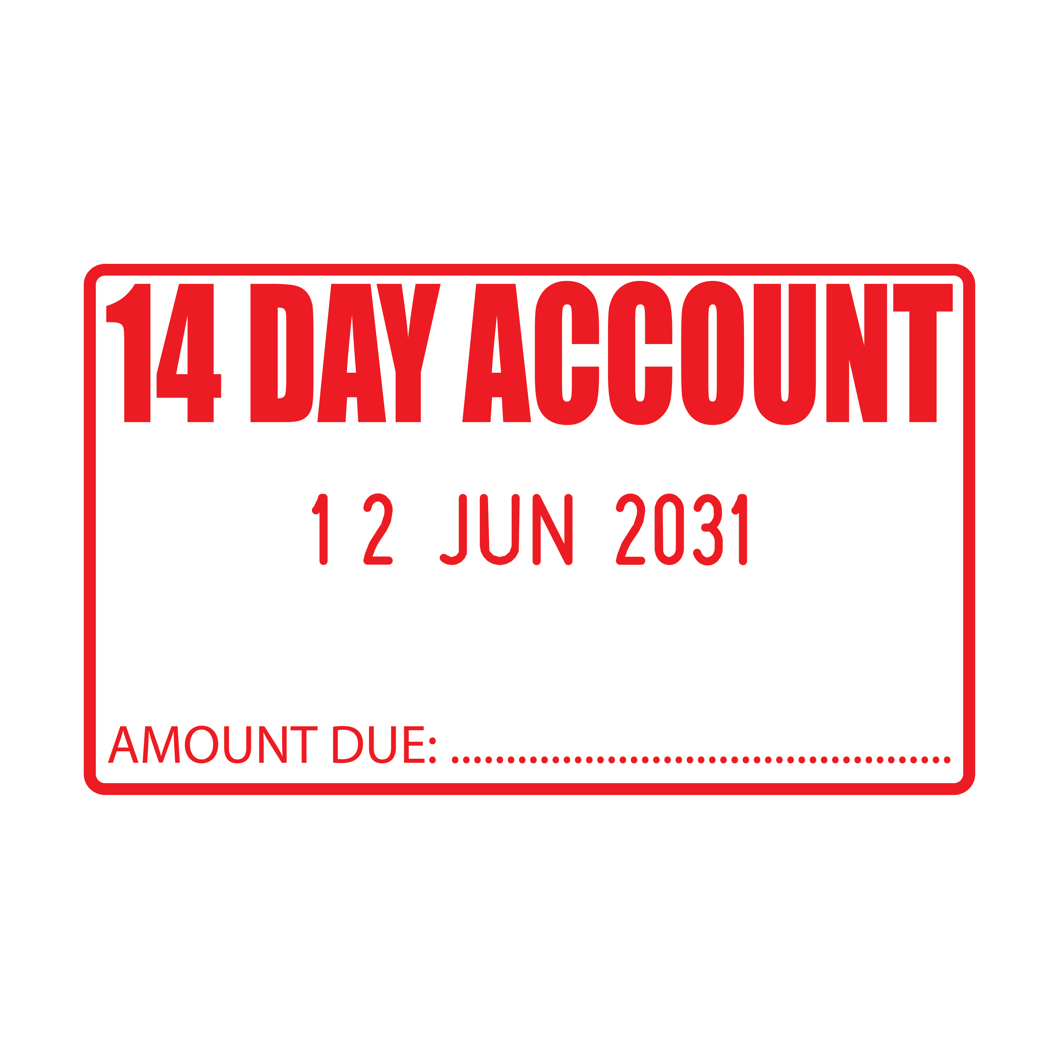 red 14 Day account stamp