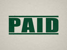 Paid Stamp green ink mockup