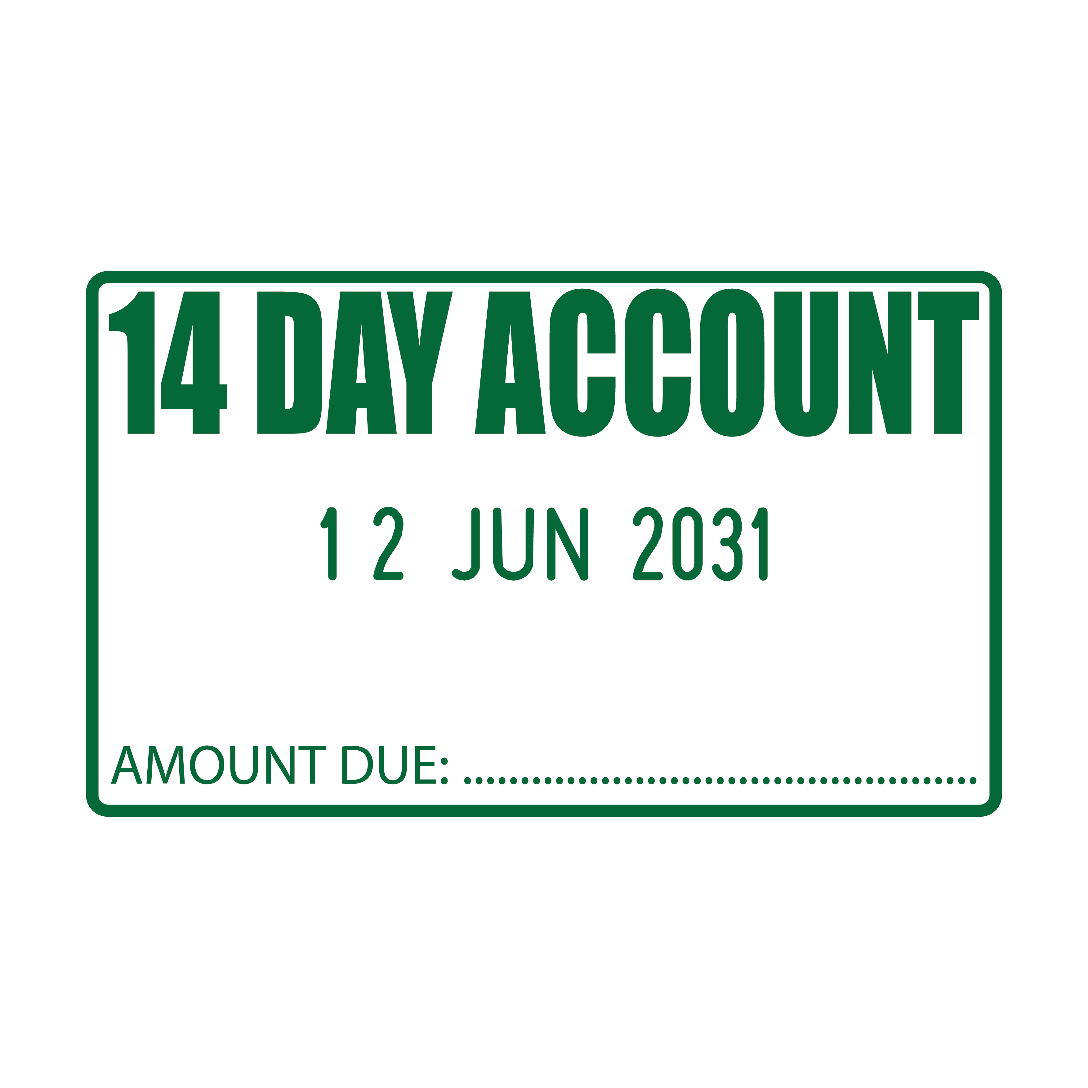 14 Day Account In Green Ink