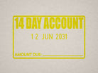 Yellow Stamp Print of 14 Day Account