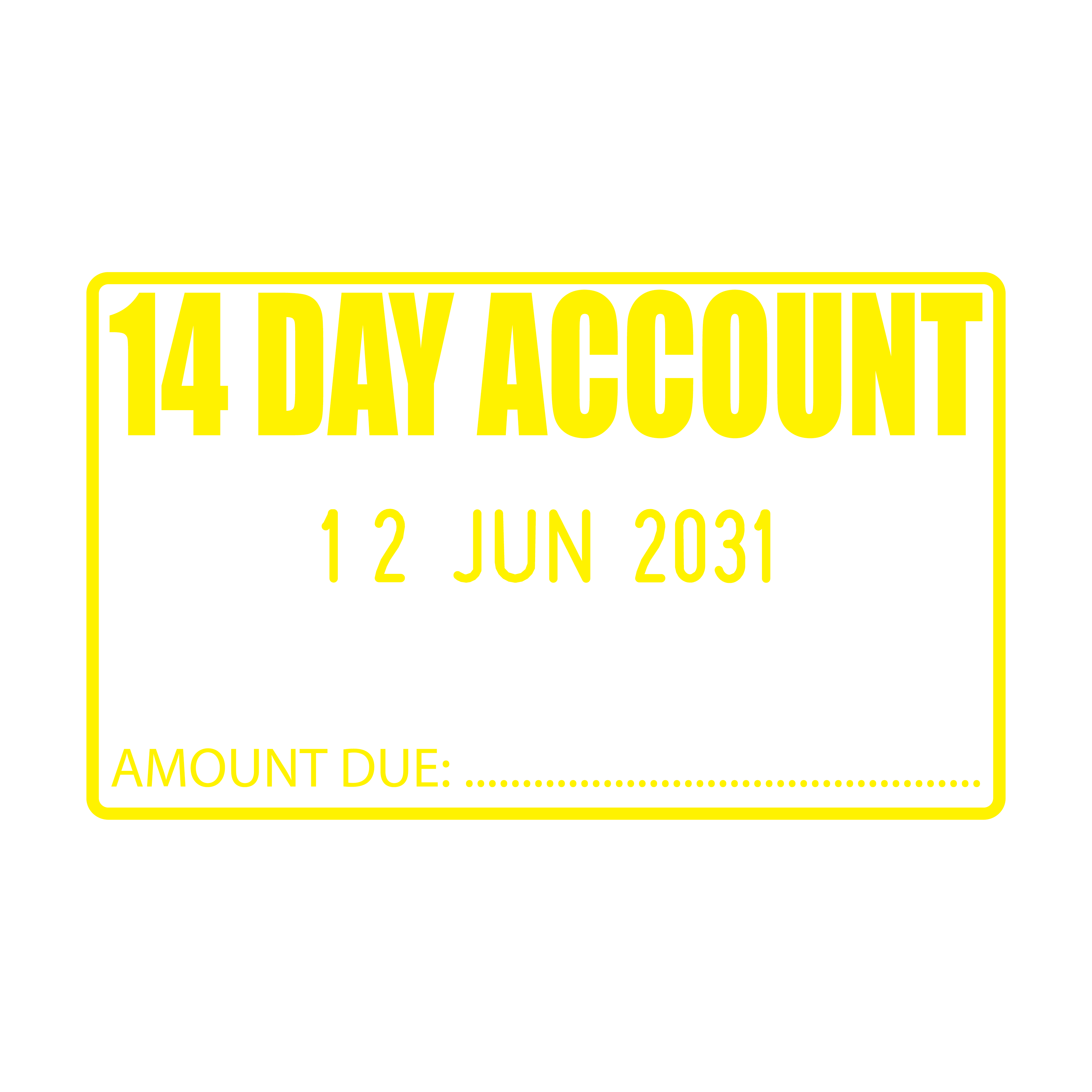14 Day Account date stamp design