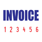 Red-Blue 2 colour 50-5006-invoice-mini-number-stamp