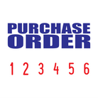 Red-Blue 2 colour 50-5008-purchase-order-mini-number-stamp