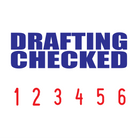 Red-Blue 2 colour 50-5016-drafting-checked-mini-number-stamp