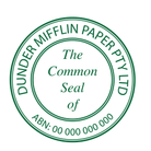 Company seal green ink